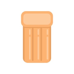 Beach inflatable mattress icon flat isolated vector
