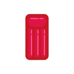 Summer inflatable mattress icon flat isolated vector