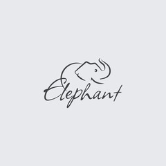 Elephant line art minimalist logo icon designs