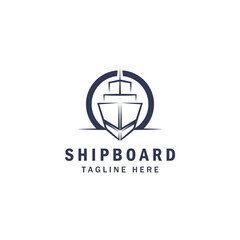 Front ship minimalist logo design icon vector