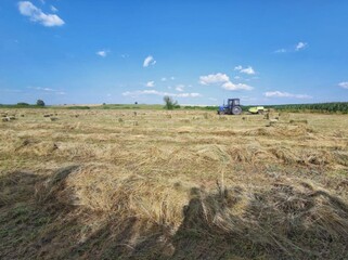 In the photo, the nature of Ukraine and hay harvesting