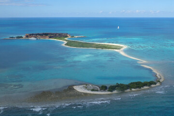 Aerial view of Dry Tortugas National Park, Florida, USA