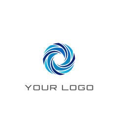 Circle shape abstract swooshes logo design