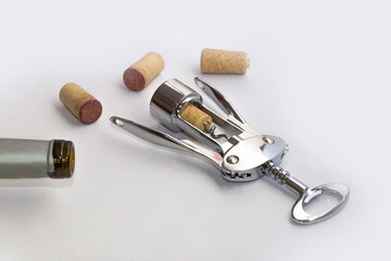 corkscrew with wine corks