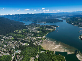 Stock Aerial Photo of North Vancouver and Burrard Inlet BC  , Canada