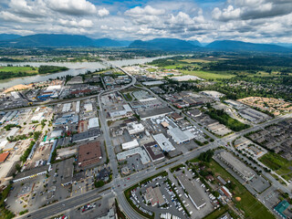 Stock Aerial Photo of Industrial Zone Walnut Grove Surrey Langley BC  , Canada