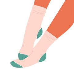 Illustration of female feet in socks