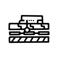 underfloor heating sensor line vector doodle simple icon