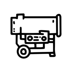 diesel heat gun line vector doodle simple icon