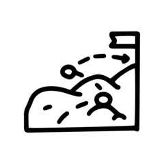 business goal achievement line vector doodle simple icon