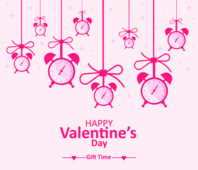 valentine's day gift time. happy valentines day concept vector, graphic banner. Promotion and shopping template for Valentine's Day concept.