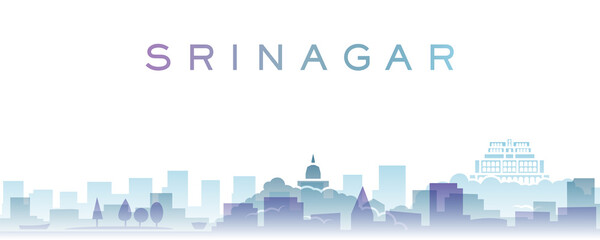 Srinagar Transparent Layers Gradient Landmarks Skyline