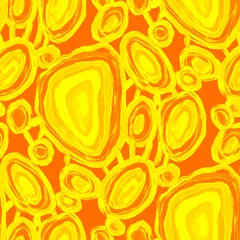 Tapeten Gelb Kreatives nahtloses Muster mit schönen hellen abstrakten Elementen. Bunte Textur für jede Art von Design. Grafischer abstrakter Hintergrund. Zeitgenössische Kunst. Trendiger moderner Stil.