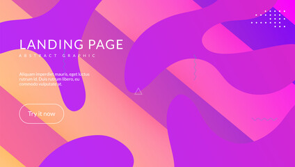 Minimal Banner. 3d Landing Page. Trendy Page. Liquid Flyer. Purple Graphic Design. Tech Abstract Background. Technology Presentation. Modern Concept. Lilac Minimal Banner