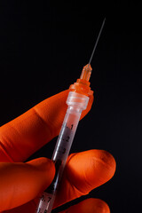 Covid-19 vaccine and Disposable syringe	