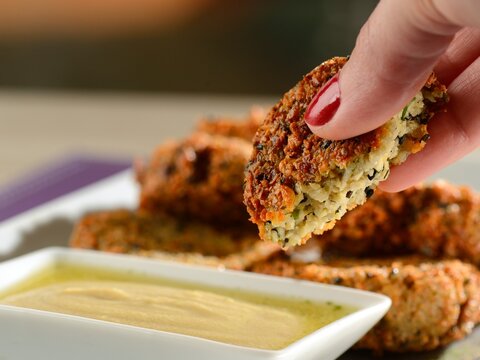 Chickpea Nuggets With Hummus