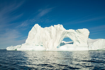 Fototapeta na wymiar Global warming and climate change concept. Icebergs from melting glacier in Greenland