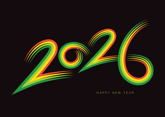 2026 happy new year celebration, Typography text 2026 font, text lettering 2026, holidays, Calendar 2026 cover template, Creative design for Greeting Lettering, Calligraphic number 2026 vector - obrazy, fototapety, plakaty