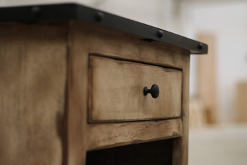 Rustic wooden drawer with handle