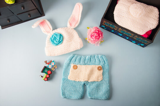 knitted clothes for babies. kids fashion clothes for photo shoot