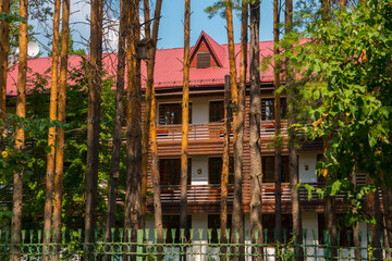 Big house in the woods in nature. Resort in the rest house sanatorium