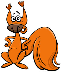 funny cartoon squirrel wild animal character
