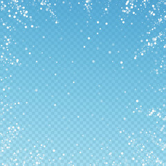 Random white dots Christmas background. Subtle fly