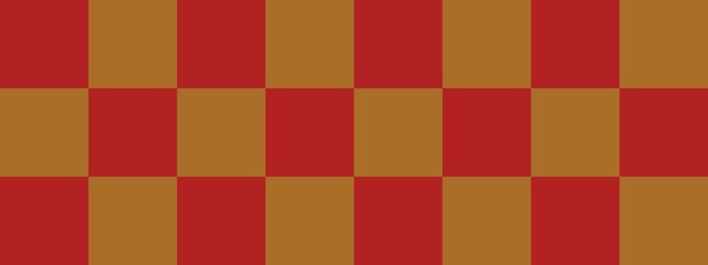 Checkerboard banner. Brown and Firebrick colors of checkerboard. Big squares, big cells. Chessboard, checkerboard texture. Squares pattern. Background.