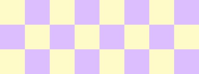 Checkerboard banner. Lavender and Beige colors of checkerboard. Big squares, big cells. Chessboard, checkerboard texture. Squares pattern. Background.