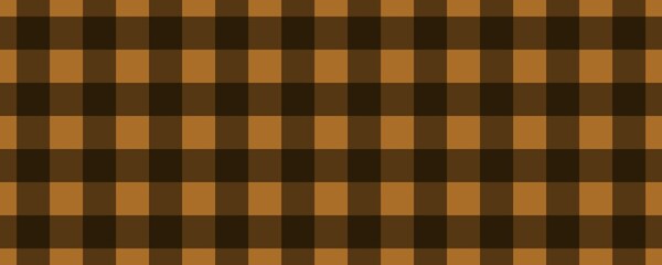 Banner, plaid pattern. Brown on Black color. Tablecloth pattern. Texture. Seamless classic pattern background.