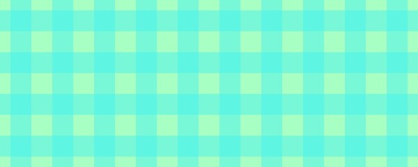 Banner, plaid pattern. Mint on Cyan color. Tablecloth pattern. Texture. Seamless classic pattern background.