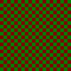 Two color checkerboard. Green and Maroon colors of checkerboard. Chessboard, checkerboard texture. Squares pattern. Background.