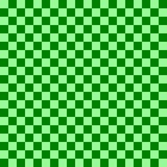 Two color checkerboard. Green and Pale Green colors of checkerboard. Chessboard, checkerboard texture. Squares pattern. Background.