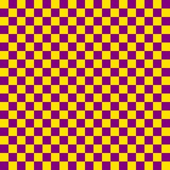 Two color checkerboard. Purple and Yellow colors of checkerboard. Chessboard, checkerboard texture. Squares pattern. Background.