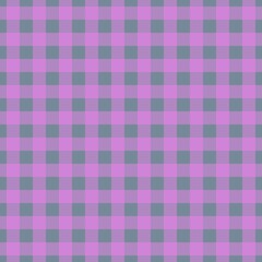 Plaid pattern. Light Slate Grey on Violet color. Tablecloth pattern. Texture. Seamless classic pattern background.