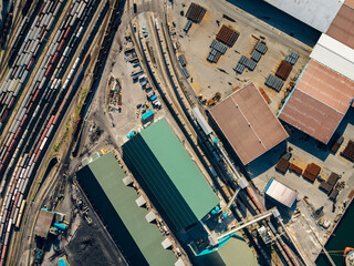 Stock Aerial Photo of Neptune Terminals Coal Shipping Port North Vancouver BC  , Canada