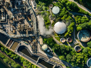 Stock Aerial Photo of Oil Refinery Burnaby BC, Canada