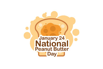 January 24, National Peanut Butter Day. vector illustration. Suitable for greeting card, poster and banner.