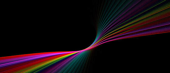 Colorful abstract wavy lines background. rainbow line background