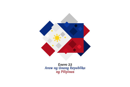 Translation: January 23, Day of the First Republic of the philippines vector illustration. Suitable for greeting card, poster and banner.