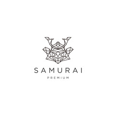Samurai geometric logo icon design template