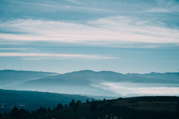 mountains in the morning