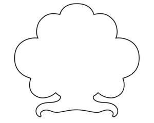 Bush with roots, small plant - vector linear illustration for coloring pages, sign or logo. Outline. Shrub - botanical pictogram or icon