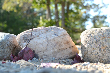 big rocks, close up view. Space for text 