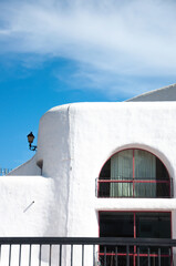 A typical street in old city Estepona with colorful flower pots. Estepona, Andalusia, Spain