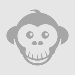 face of monkey (black-white)
