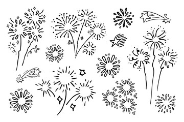 starburst hand drawn, vector illustration.