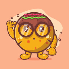 genius takoyaki food character isolated cartoon in flat style design