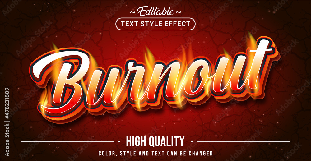Poster Editable text style effect - Burnout text style theme.