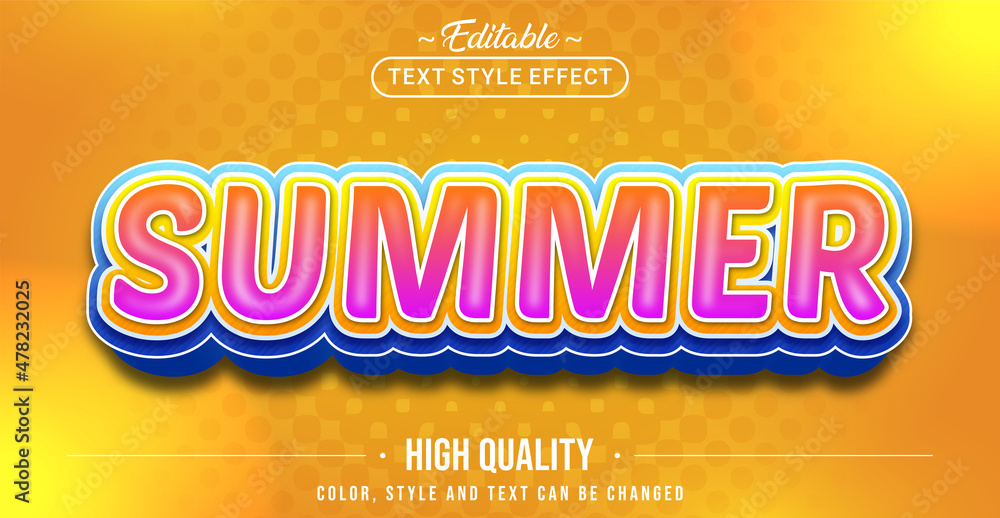 Poster Editable text style effect - Summer text style theme.